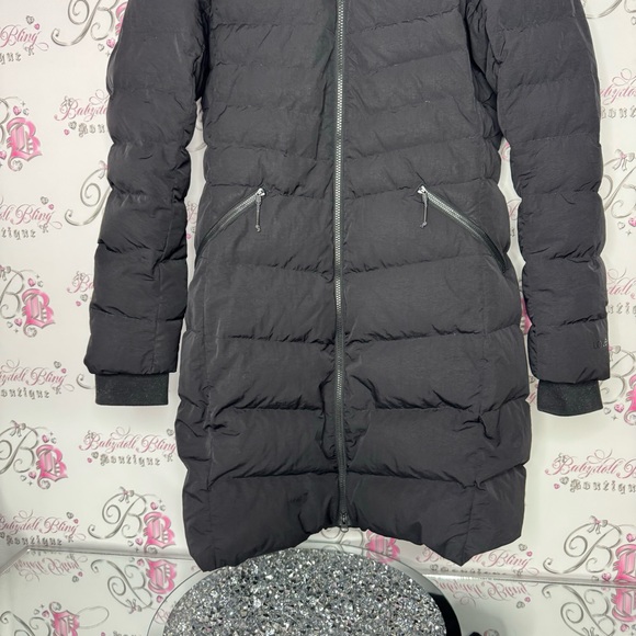 LOLE coat jacket parka feather duck down puffer long style past bum fur hood - Picture 5 of 15
